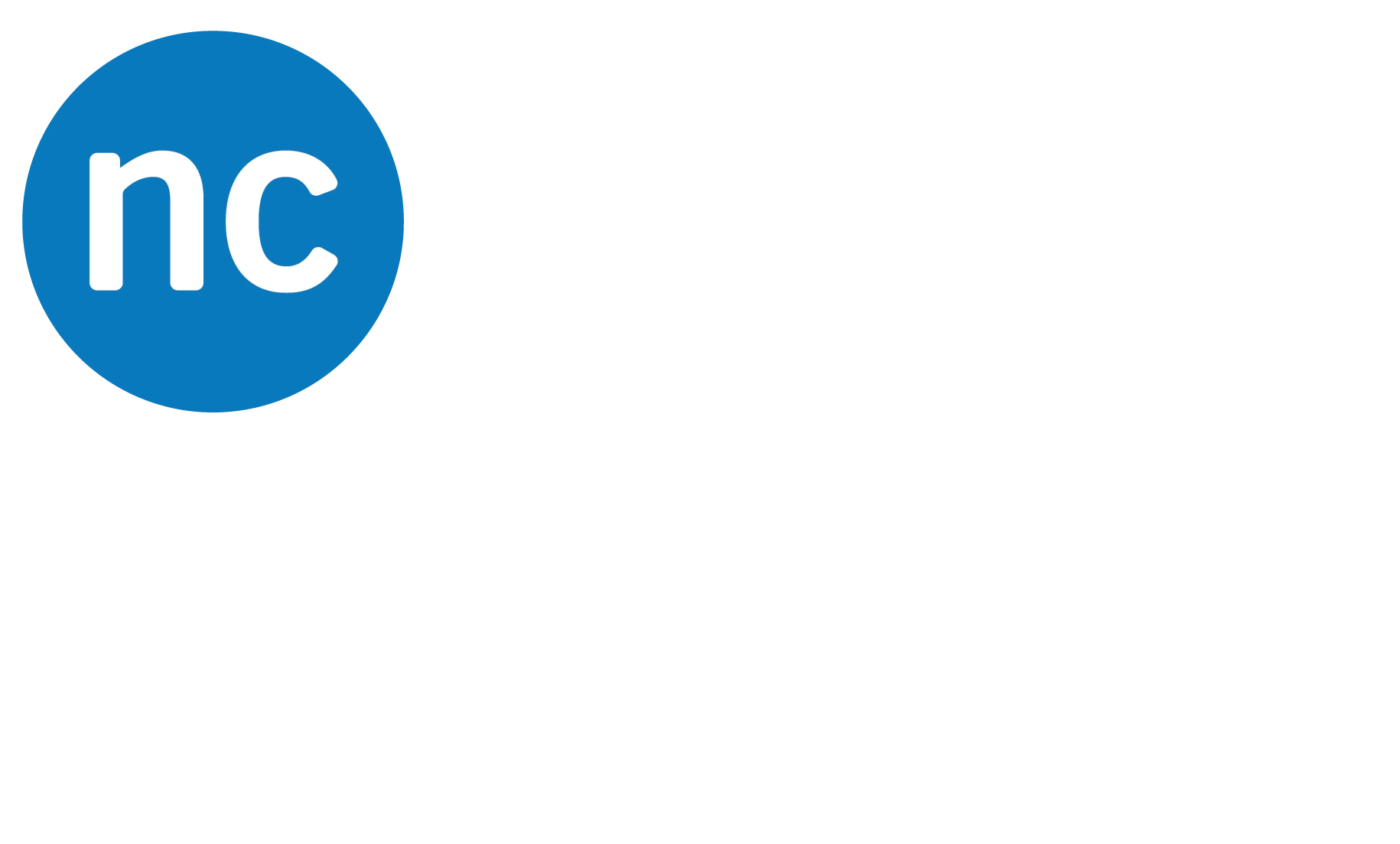 Niagara College KSA logo - white solid version with blue circle