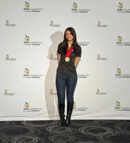 Victoria Paladino won gold in Hairstyling.